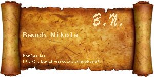 Bauch Nikola névjegykártya